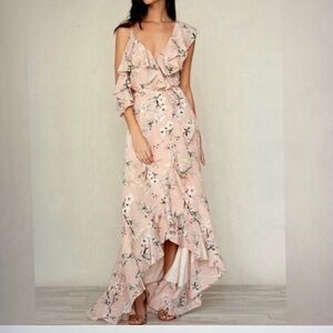 Yumi Kim | Silk Floral Ruffle Maxi Dress—New with tag